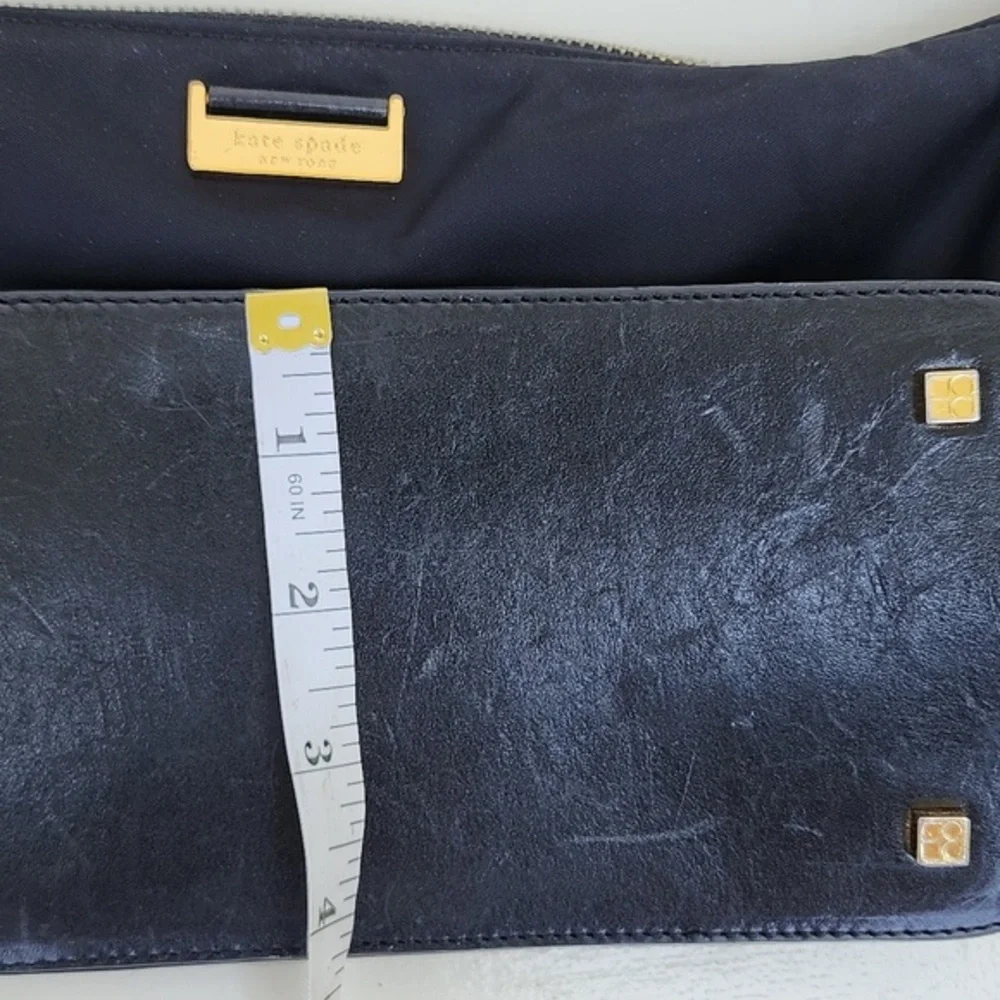 Kate Spade‎ Nylon/Leather Shoulder Purse With Gold Hardware  Black